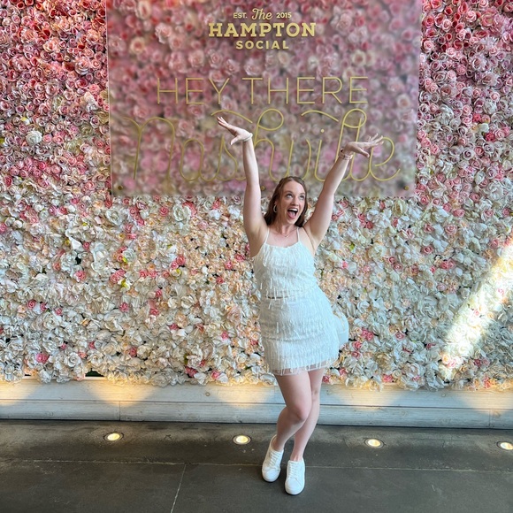 Dancing in a Dream White Fringe Lace-Up Two-Piece Mini Dress - Picture 3 of 5